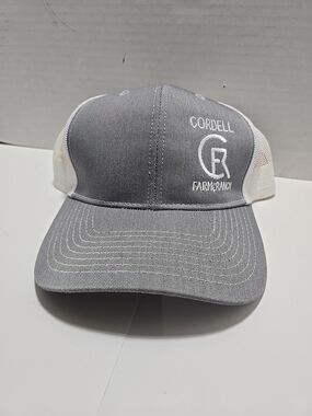 Farm & Ranch Gray and White Mesh Trucker Hat
